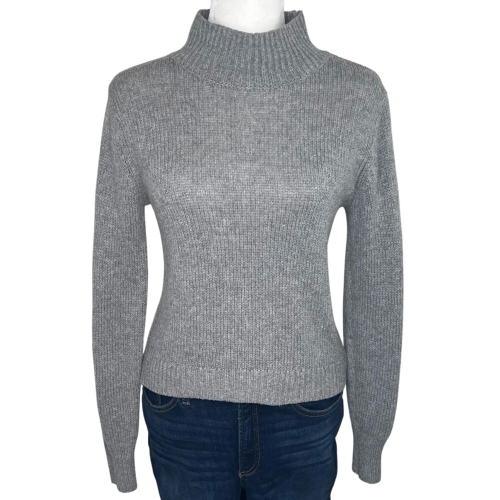Brandy Melville Sweater Knit Pullover Mock Neck Knit Gray One Size EUC